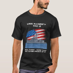 USS Ramsey FFG 2 Class Frigate American Flag Veter T-Shirt