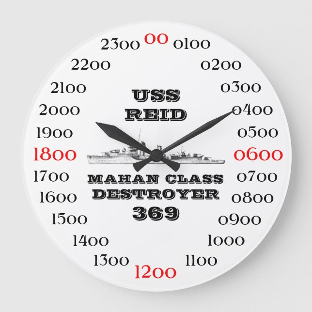 USS Reid (DD-369) Large Clock (Front)