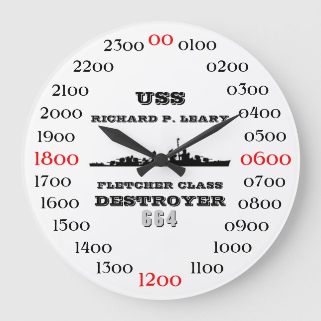 USS Richard P. Leary (DD-664) Large Clock (Front)