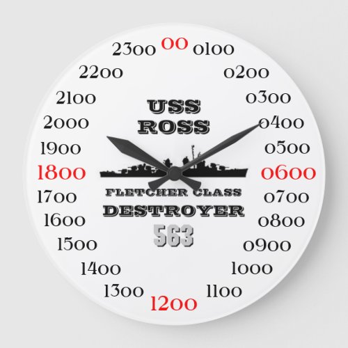 USS Ross DD_563 Large Clock