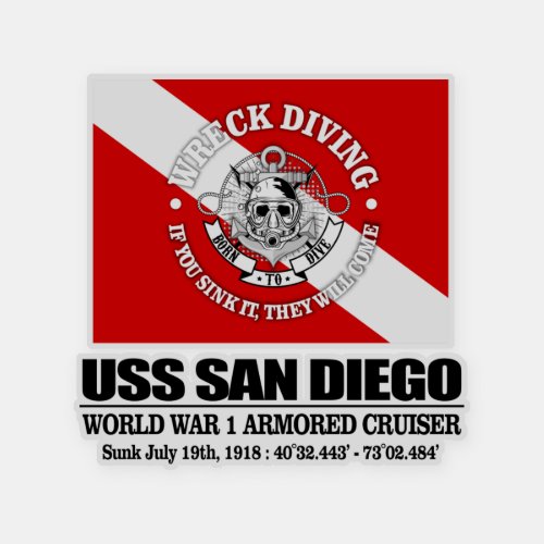 USS San Diego best wrecks Sticker