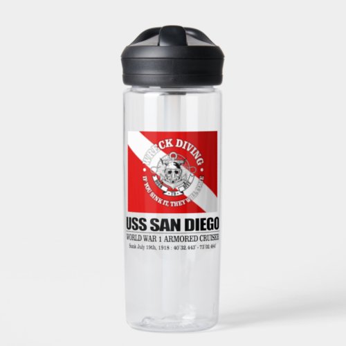 USS San Diego best wrecks  Water Bottle