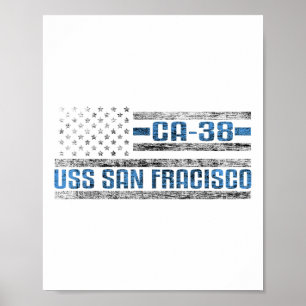 Uss San Francisco World War Cruiser Ca-38 Us Army  Poster