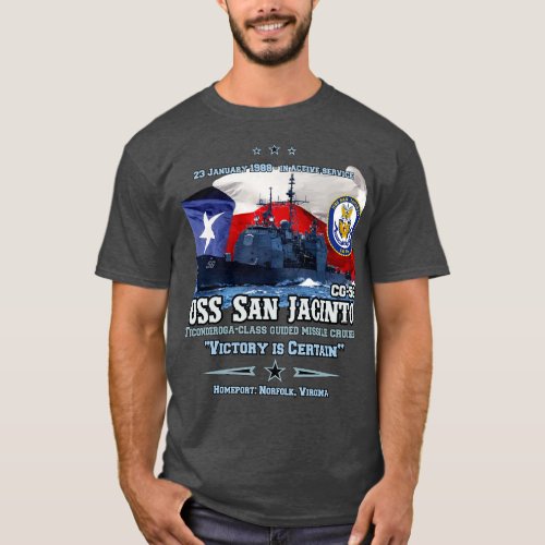 USS San Jacinto CG56 Texas pride T_Shirt