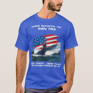 USS Santa Fe SSN763 American Flag Submarine Vetera T-Shirt
