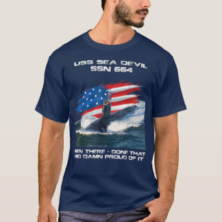USS Sea Devil SSN664 American Flag Submarine Veter T-Shirt
