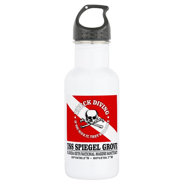 USS Spiegel Grove (best wrecks)  Stainless Steel Water Bottle (Front)