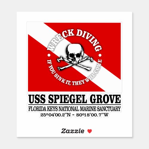 USS Spiegel Grove best wrecks Sticker