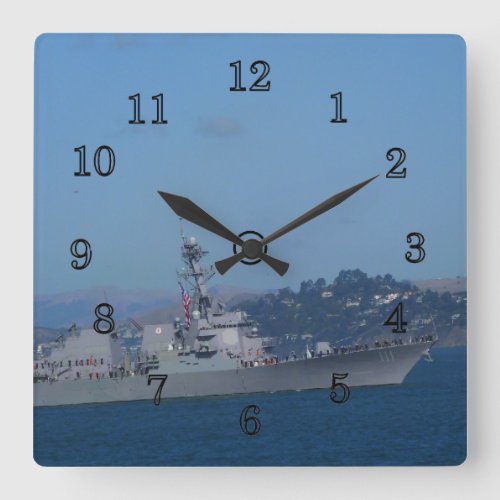 USS Spruance Square Wall Clock