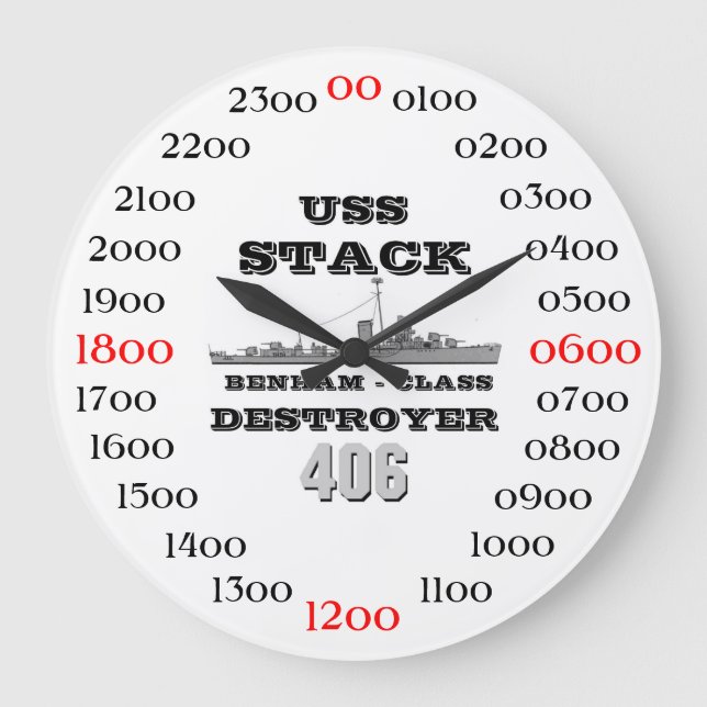 USS Stack (DD-406) Large Clock (Front)