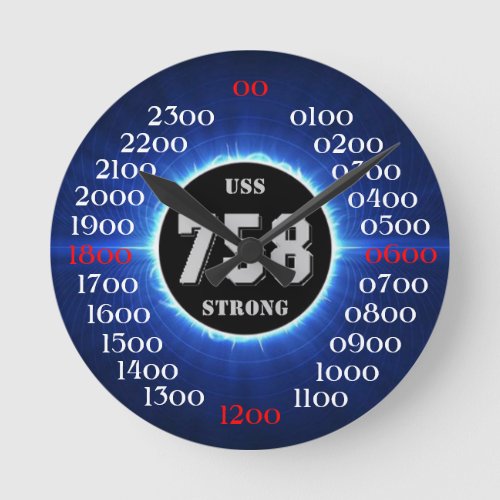 USS Strong DD_758 Round Clock