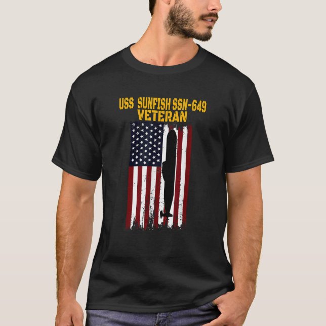 USS Sunfish SSN 649 Submarine Veterans Day Father  T-Shirt (Front)