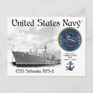 USS SYLVANIA ATS-2 COMBAT STORES SHIP POSTCARD