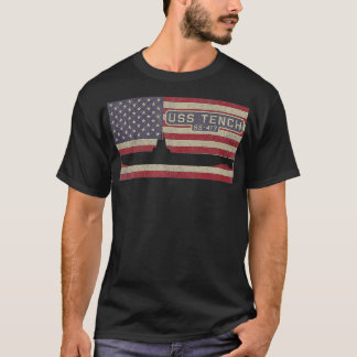 USS Tench SS417 WW2 Submarine USA American Flag  T-Shirt