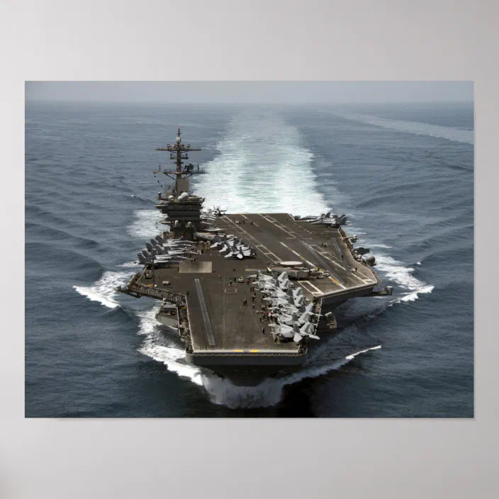 USS Theodore Roosevelt CVN 71 Personalized Canvas Ship Photo Print Navy Veteran