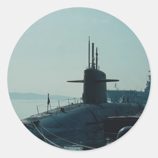 USS Ulysses Grant" ballistic missile submarine SSB Classic Round Sticker (Front)