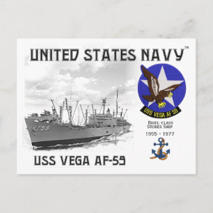 USS VEGA AF-59 STORE SHIP - POSTCARD