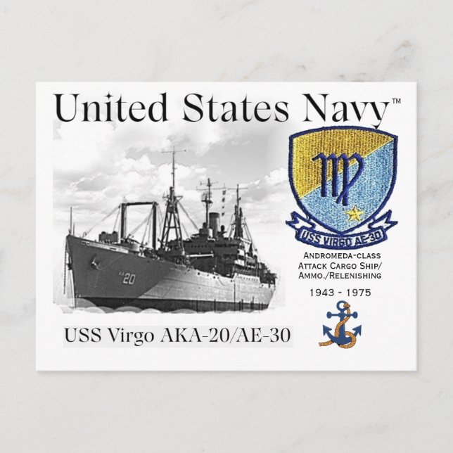 USS VIRGO AKA-20/AE-30     -    POSTCARD (Front)