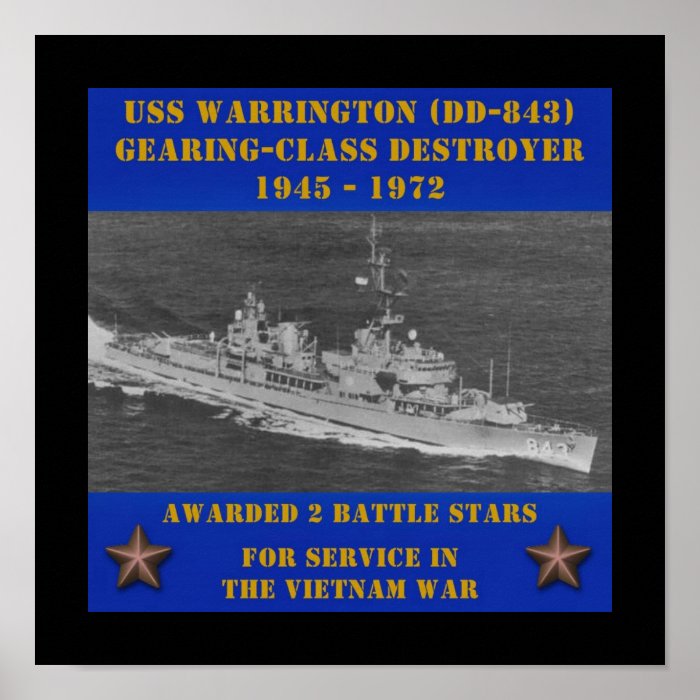 USS Warrington (DD 843) Poster