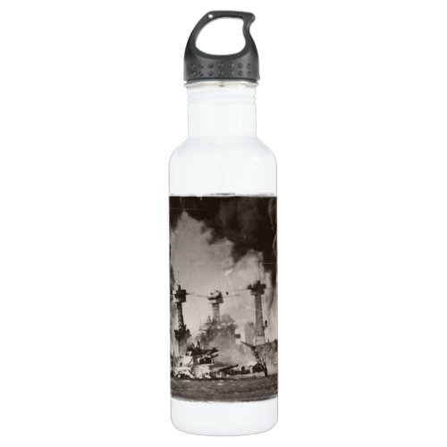 USS West Virginia at Pearl Harbor Stainless Steel Water Bottle