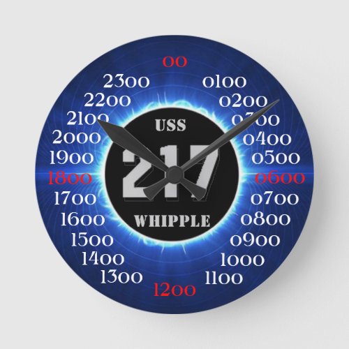 USS Whipple DD_217 Round Clock