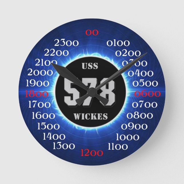 USS Wickes (DD-578) Round Clock (Front)