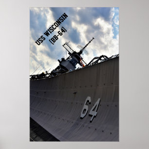 USS Wisconsin (BB-64) ~ US Military Battleship Poster