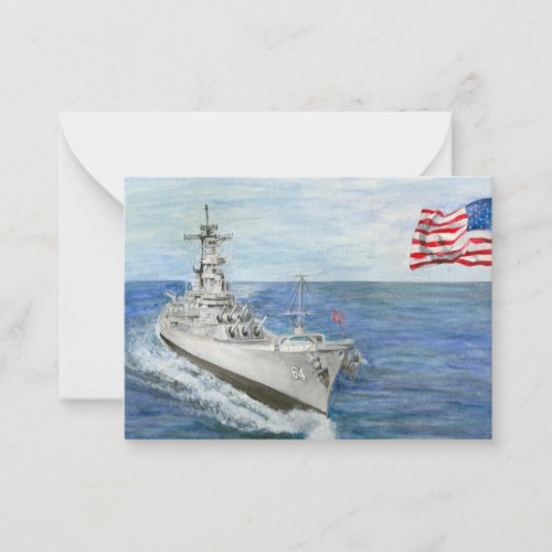 USS Wisconsin Note Cards