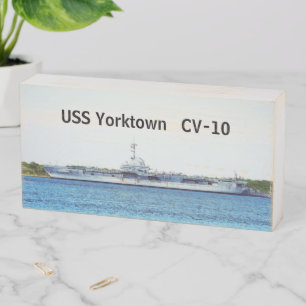 USS Yorktown Wood Box Sign