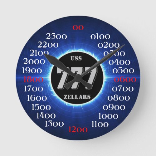 USS Zellars DD_777 Round Clock