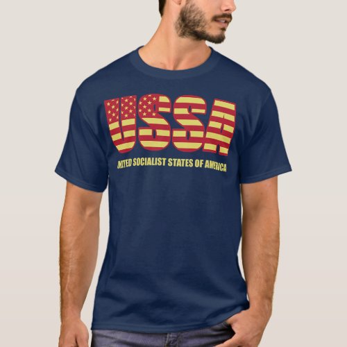 USSA Stars Stripes Flag United Socialist States T_Shirt