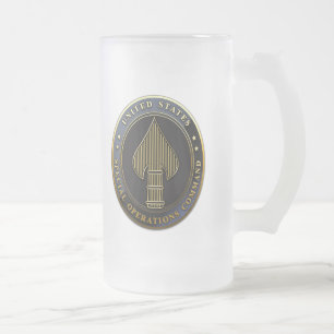 USSOCOM Emblem Frosted Glass Beer Mug