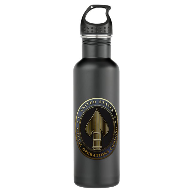 USSOCOM Emblem Stainless Steel Water Bottle (Front)