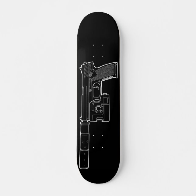 USSOCOM MARK 23 Black Skateboard Deck (Front)