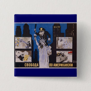 USSR CCCP Cold War Soviet Union Propaganda Posters Button