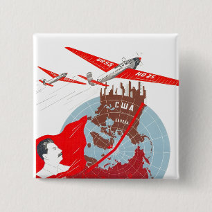 USSR CCCP Cold War Soviet Union Propaganda Posters Button