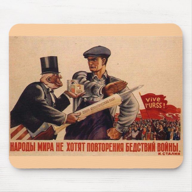 USSR CCCP Cold War Soviet Union Propaganda Posters Mouse Pad (Front)