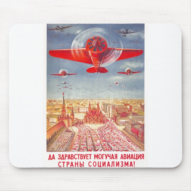USSR CCCP Cold War Soviet Union Propaganda Posters Mouse Pad (Front)