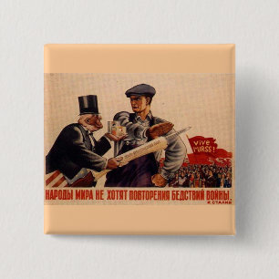 USSR CCCP Cold War Soviet Union Propaganda Posters Pinback Button