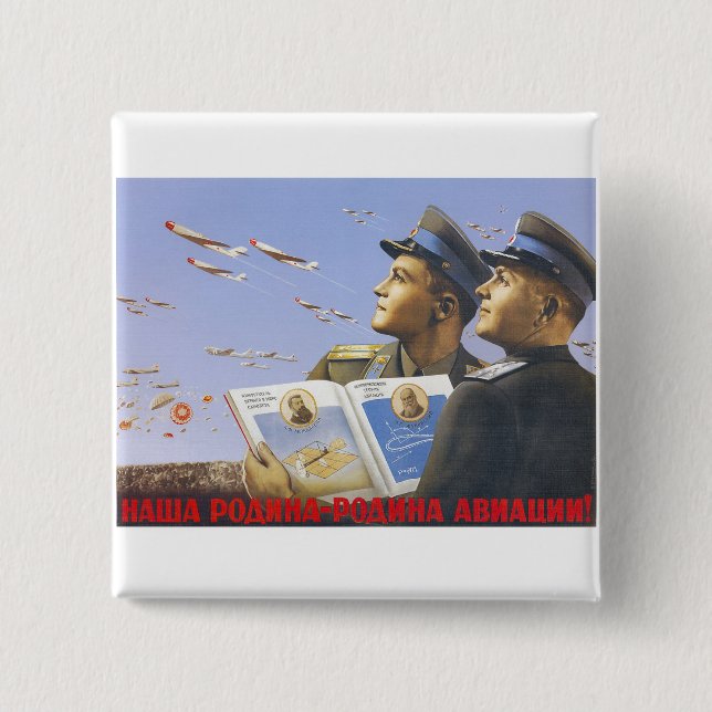 USSR CCCP Cold War Soviet Union Propaganda Posters Pinback Button (Front)