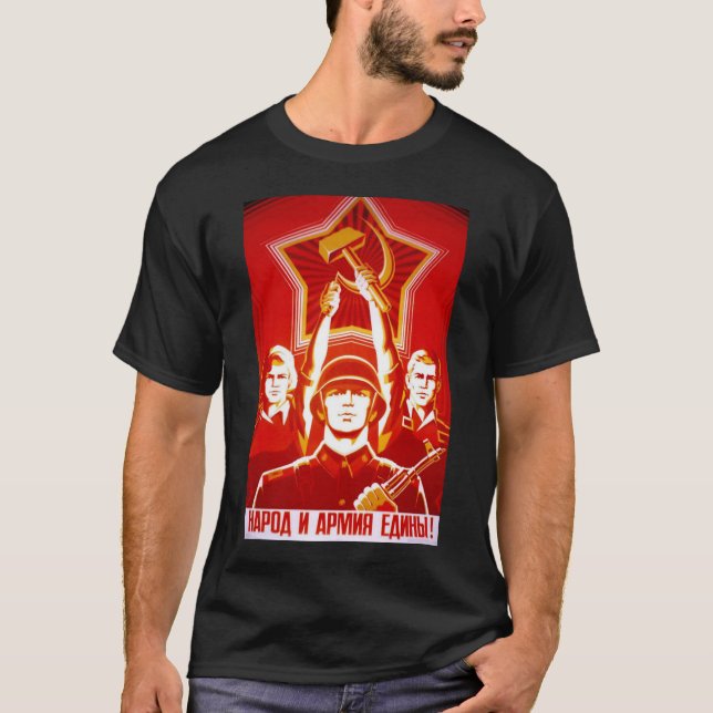 USSR CCCP Cold War Soviet Union Propaganda Posters T-Shirt (Front)
