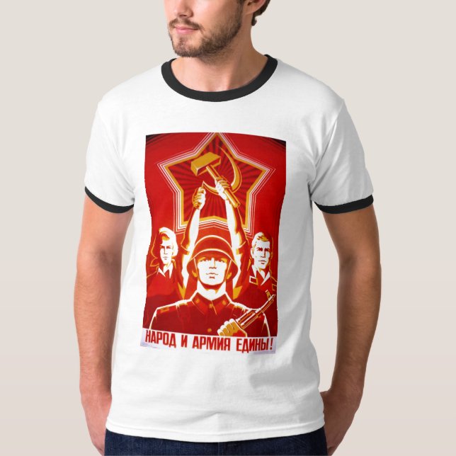 USSR CCCP Cold War Soviet Union Propaganda Posters T-Shirt (Front)