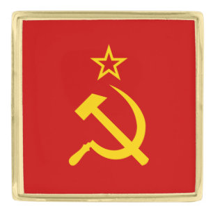 USSR flag Gold Finish Lapel Pin