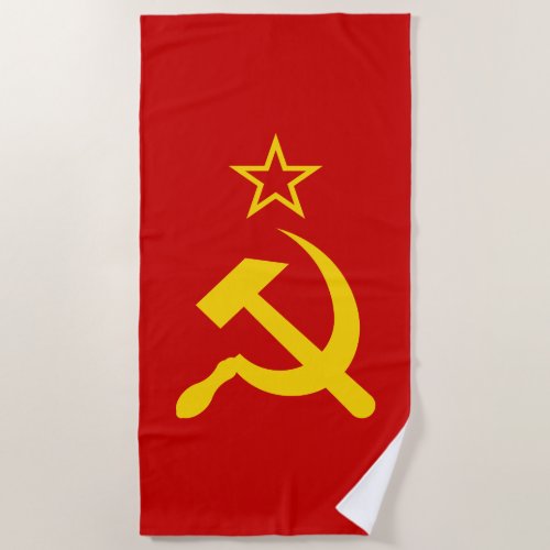 USSR Flag _ Soviet Union Flag Beach Towel