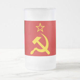 USSR Flag - Soviet Union Flag Frosted Glass Beer Mug