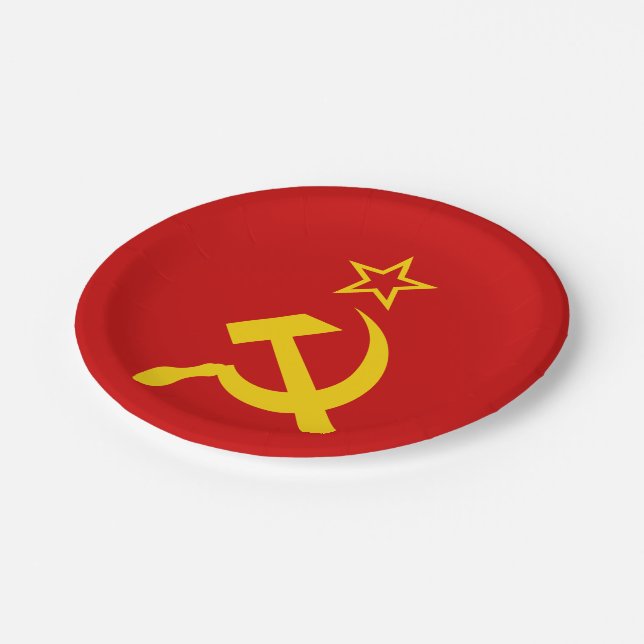 USSR Flag - Soviet Union Flag Paper Plates (Angled)
