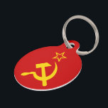 USSR Flag - Soviet Union Flag Pet ID Tag<br><div class="desc">Yellow hammer and sickle on red flag. Historic flag of the Soviet Union.</div>