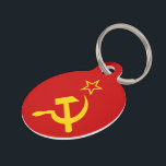 USSR Flag - Soviet Union Flag Pet ID Tag<br><div class="desc">Yellow hammer and sickle on red flag. Historic flag of the Soviet Union.</div>
