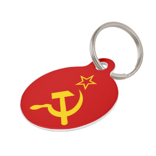 USSR Flag - Soviet Union Flag Pet ID Tag