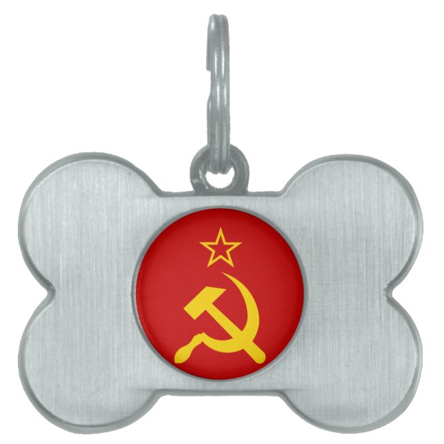 USSR Flag - Soviet Union Flag Pet ID Tag (Front)